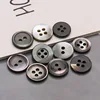 10pcs 10/11.5mm Natural Shell Sewing Buttons Black Mother of Pearl Round Shell Thin Edge Button For DIY Shirt Cuff Accessories 2