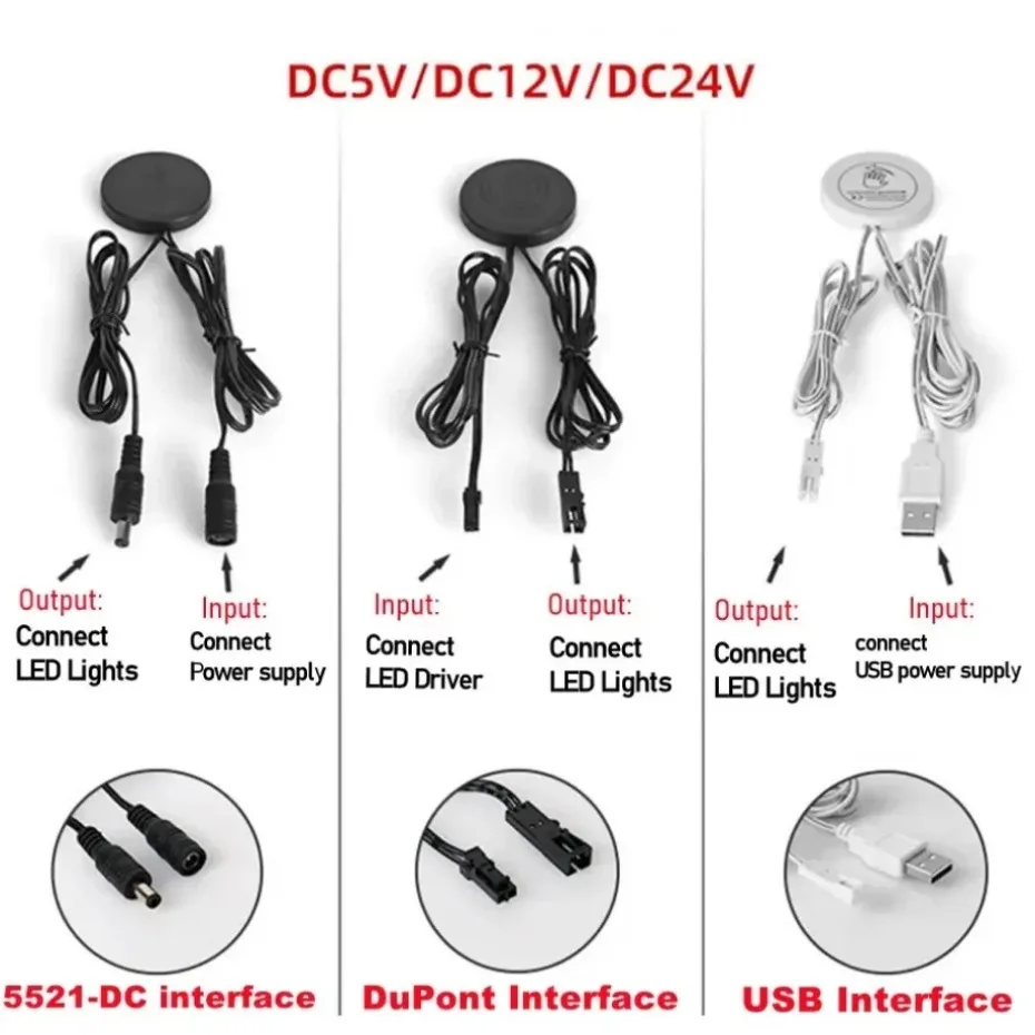 Sweep Dimmer Sensor Penetrating Switch DC 12V Wood Panel Touch Switch LED Dimmable Touch Sensing Hidden for Wood Home lighting