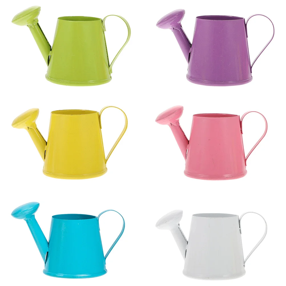 

6 Pcs Mini Watering Can Summer Toy Small Bucket Jug Metal Plant for Plants Iron Kids Bath Child