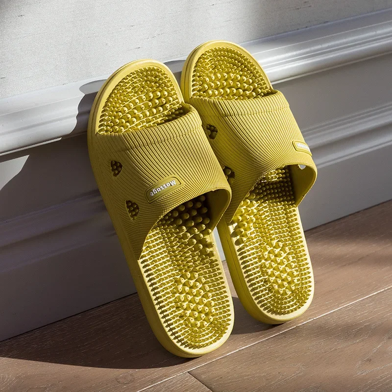 Soft slippers summer slippers massage slippers anti slip sandals Solid Color Massage Slippers For Women Non-slip Open Toe Bathroom Slippers Soft Indoor Sandals Summer