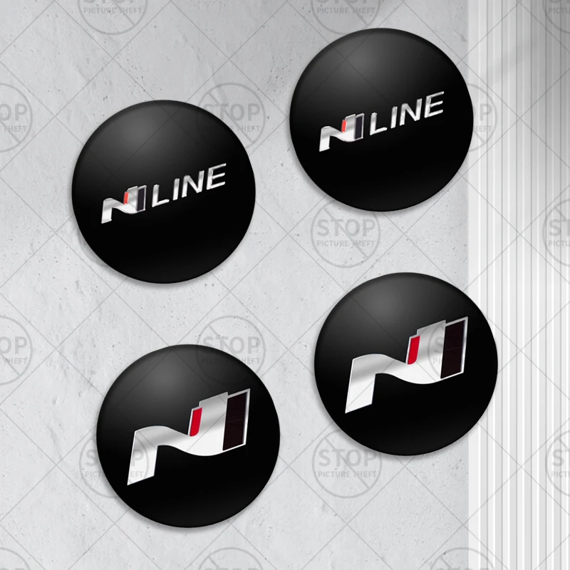 56.5Mm 4 Pezzi Per N Line Logo Car Wheel Hub Center Sticker Emblem Per Hyundai I30 I20 I10 I20 Tucson Elantra Veloster Sonata
