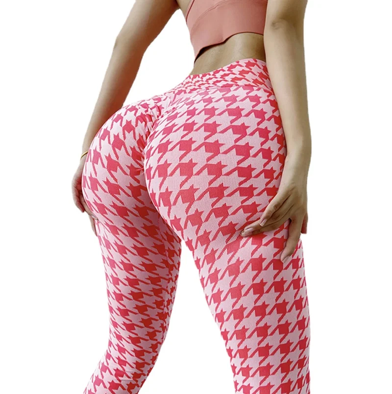 Nuovi leggings scozzesi Pantaloni da donna Yoga Palestra Collant fitness Pantaloni sportivi da donna Leggings autunnali e invernali per ragazze - immagine 3