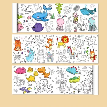 90 cm carta da disegno per bambini fai da te graffiti scena a tema pittura rotolo di carta da colorare sussidi didattici per la scuola materna giocattoli educativi per bambini