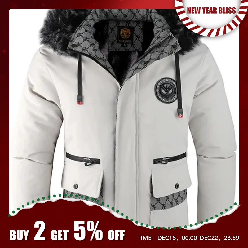 Abrigo grueso acolchado para hombre, chaqueta informal versátil a la moda de alta calidad con cuello levantado, marca de alta calidad, invierno, 2023