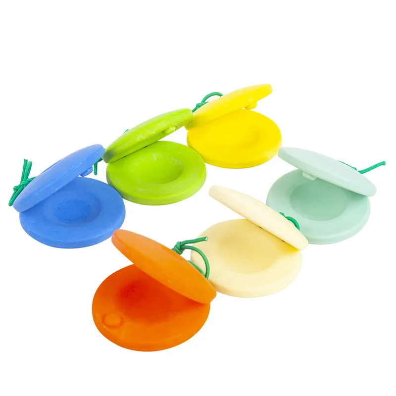 1pc Castanets Orff Percussion Instrument Wooden Color Baby Puzzle Music Toys Castanets music toys Music Perception Children Entertainment Toy TMZ