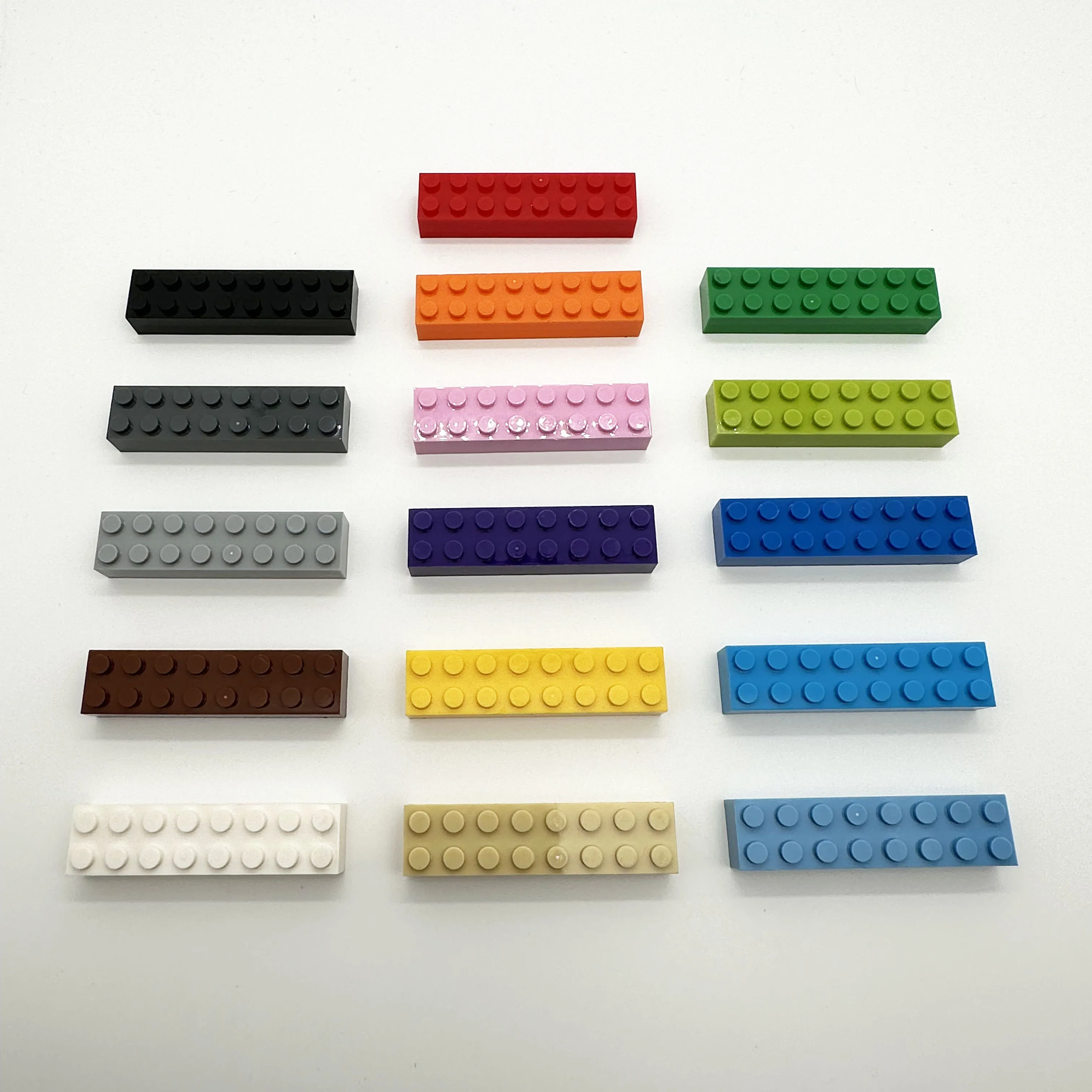 100pcs 2x8 Dot DIY Building Blocks Thick Educational Creative Toys for Children Figures Plastic Bricks Size Compatible With 3007 4
