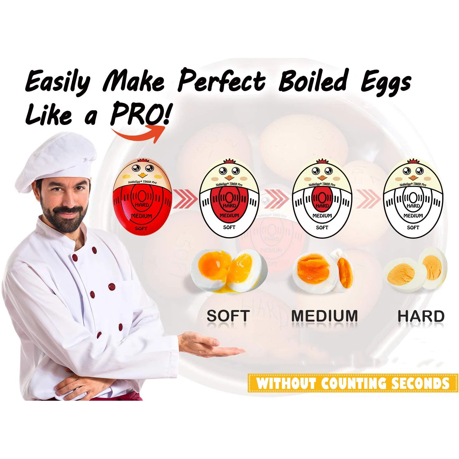 Temporizador de huevos perfecto para hervir huevos por temperatura,  ayudante de cocina, temporizador de huevos, herramientas de sincronización  para regalos - AliExpress