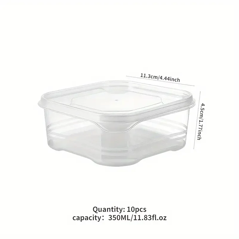 1/10PC Small Food Preservation Boxes Refrigerator Frozen Meat Vegetable Fresh-Keeping Box Transparent Kitchen Sealed Storage Box 4