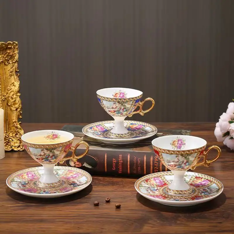 Secret Garden Coffee Cup Set Laday Cup Saucer Set Bone China Tea Teacup Coffeeware Teaware Home Kitchenware