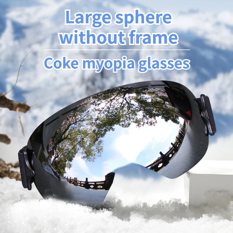 

Winter Ski Snowboard Goggles UV400 Big Vision Single Layer Spherical Mask Skiing Men Women Snow Snowmobile Eyewear