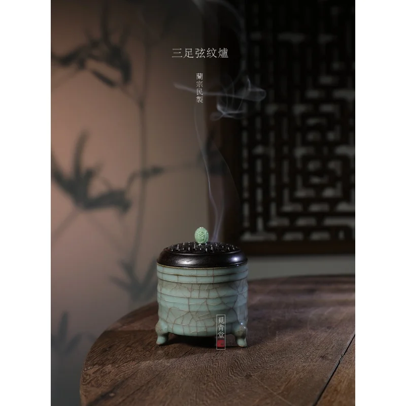 

Longquan Celadon Lan Zongmin ручная работа керамическая курильница китайские черные шины фарфоровые благовония дорога искусственные благовония