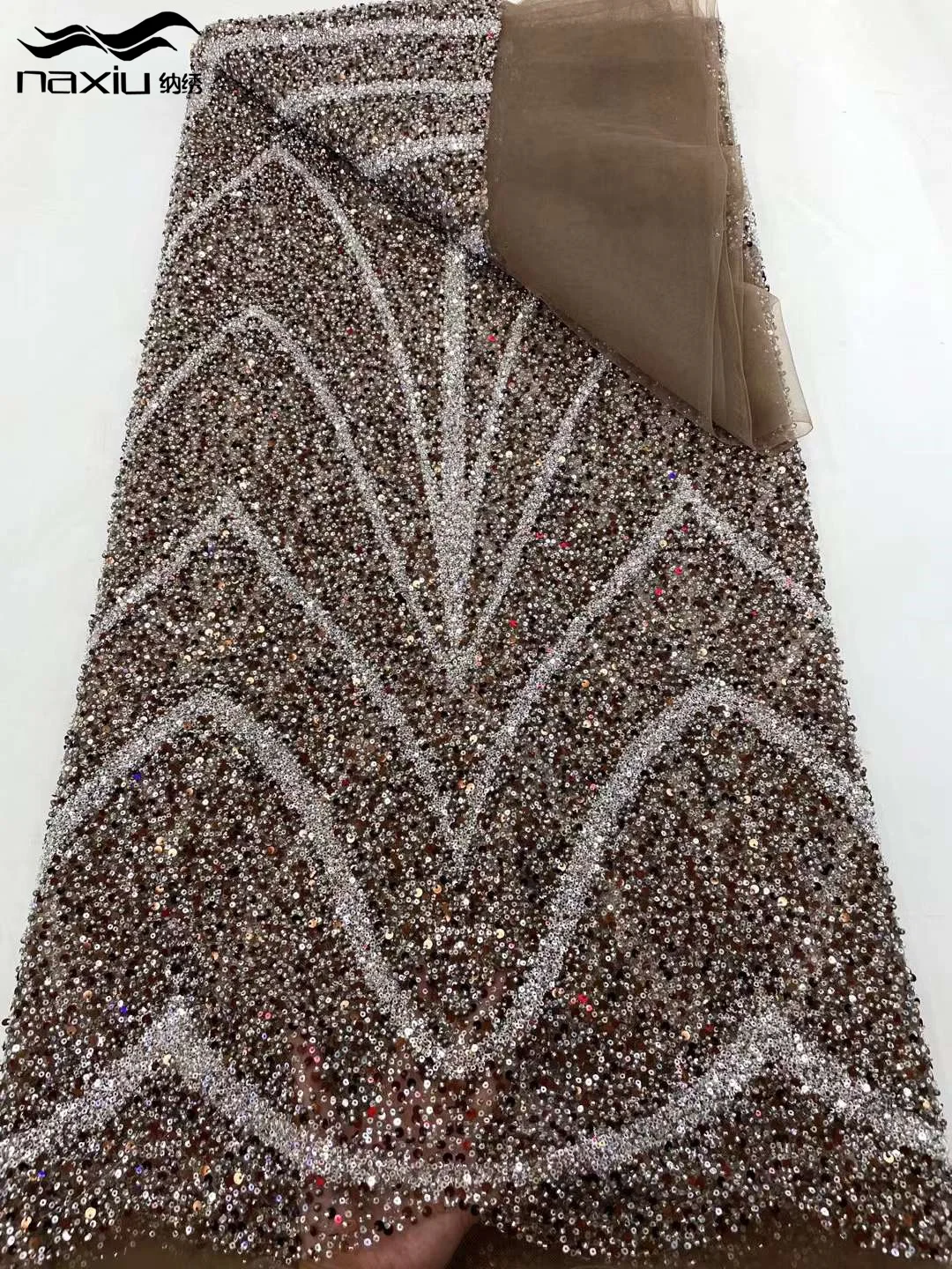 

Madison, африканская кружевная ткань с блестками 2024, Высококачественная вышивка из бисера, нигерийский французский тюль, кружевной материал для свадебного платья