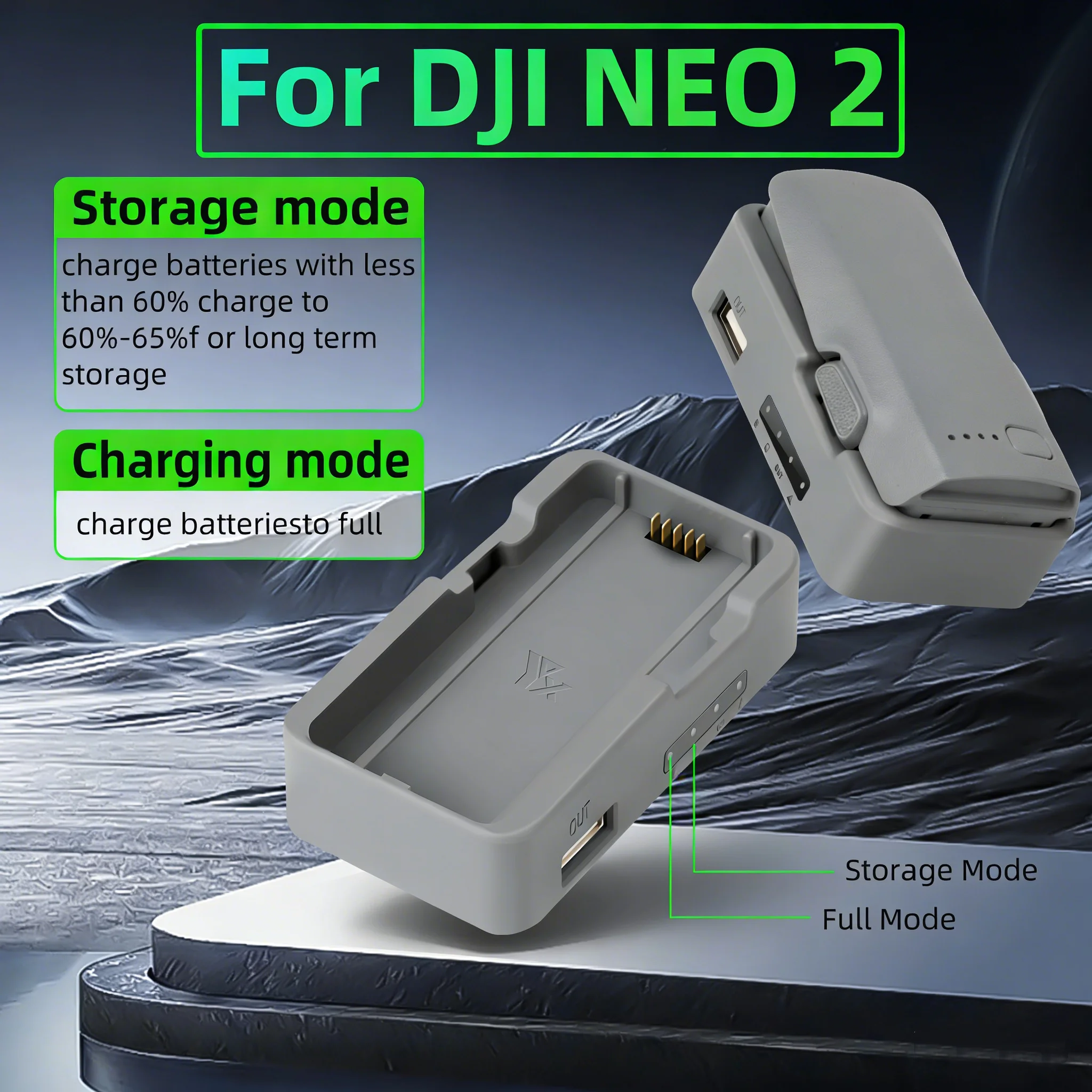 Chargeur USB monocanal pour batterie DJI Neo 2 - Station de charge drone