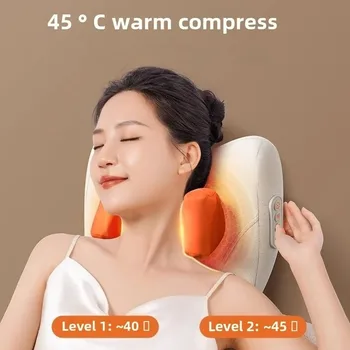 JAIYORL Trapezius Cuscino per massaggio elettrico Wireless per auto e massaggiatore domestico Riscaldamento Vita Collo Gamba Cervicale Shiatsu Impastamento