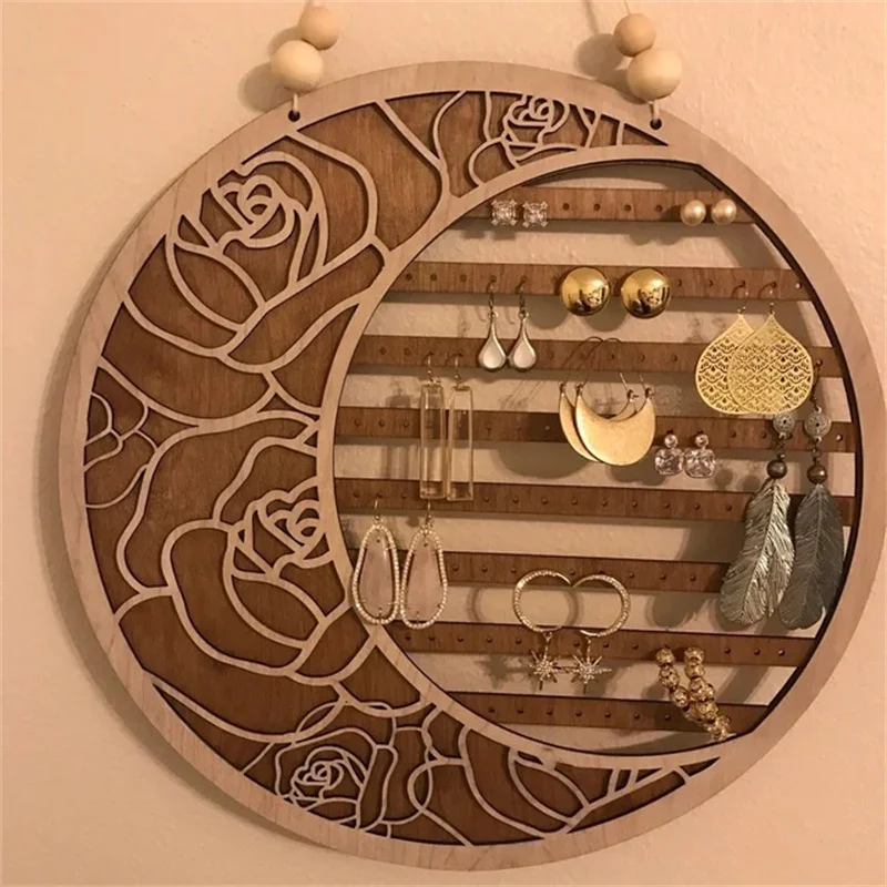 

Креативный подвесной держатель для сережек в форме Луны, шестигранная стойка для хранения сережек, реквизит для демонстрации ювелирных изделий, подарок на день матери, домашний декор