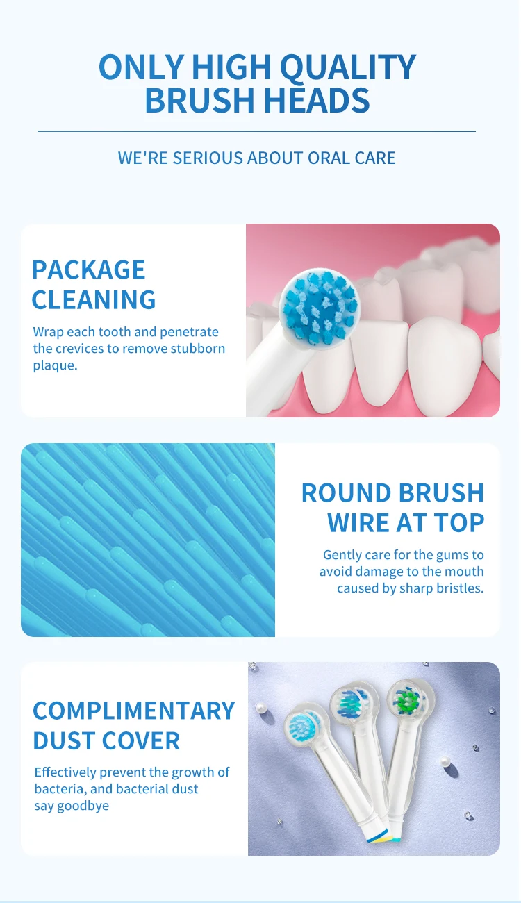 Description Picture 4 of item12pcs Replacement Brush Heads For Oral-B Electric Toothbrush Advance Power/Vitality Precision Clean/Pro Health/Triumph/3D Excel