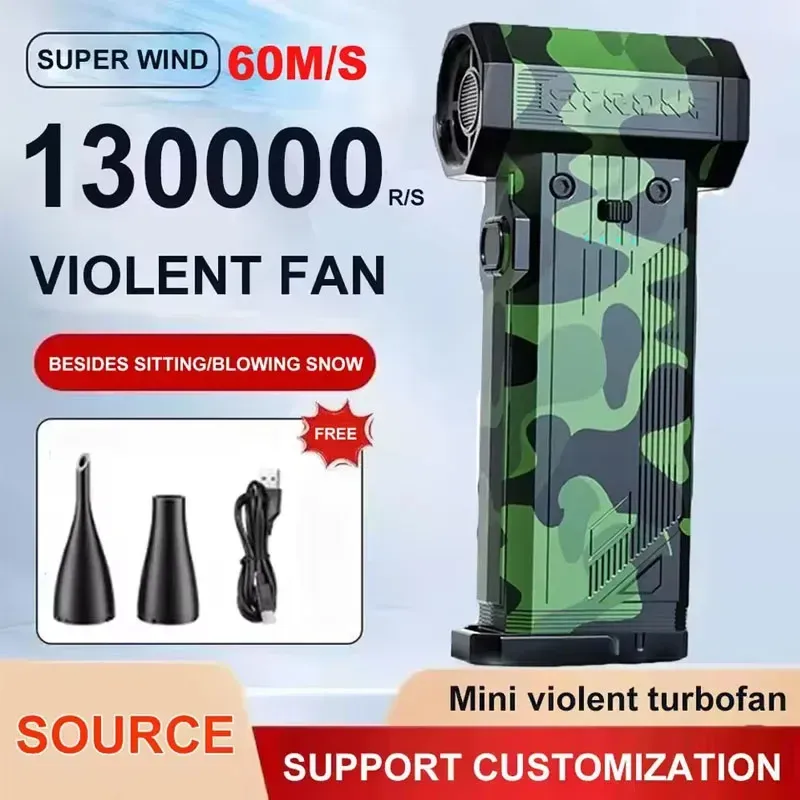 200000RPM Turbo Fan Jet 230g Blowing Force Brushless Motor Air Duster Blower Type-C Recharging Wind Speeds 60m/s Jet Blower