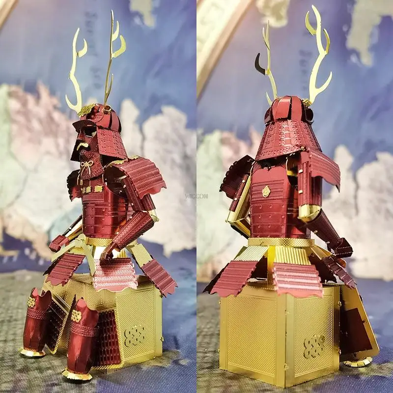 3D Miniature Metal DIY Puzzle Model Japanese Armour Warrior Armour Ornament Sanada Yukimura Toy