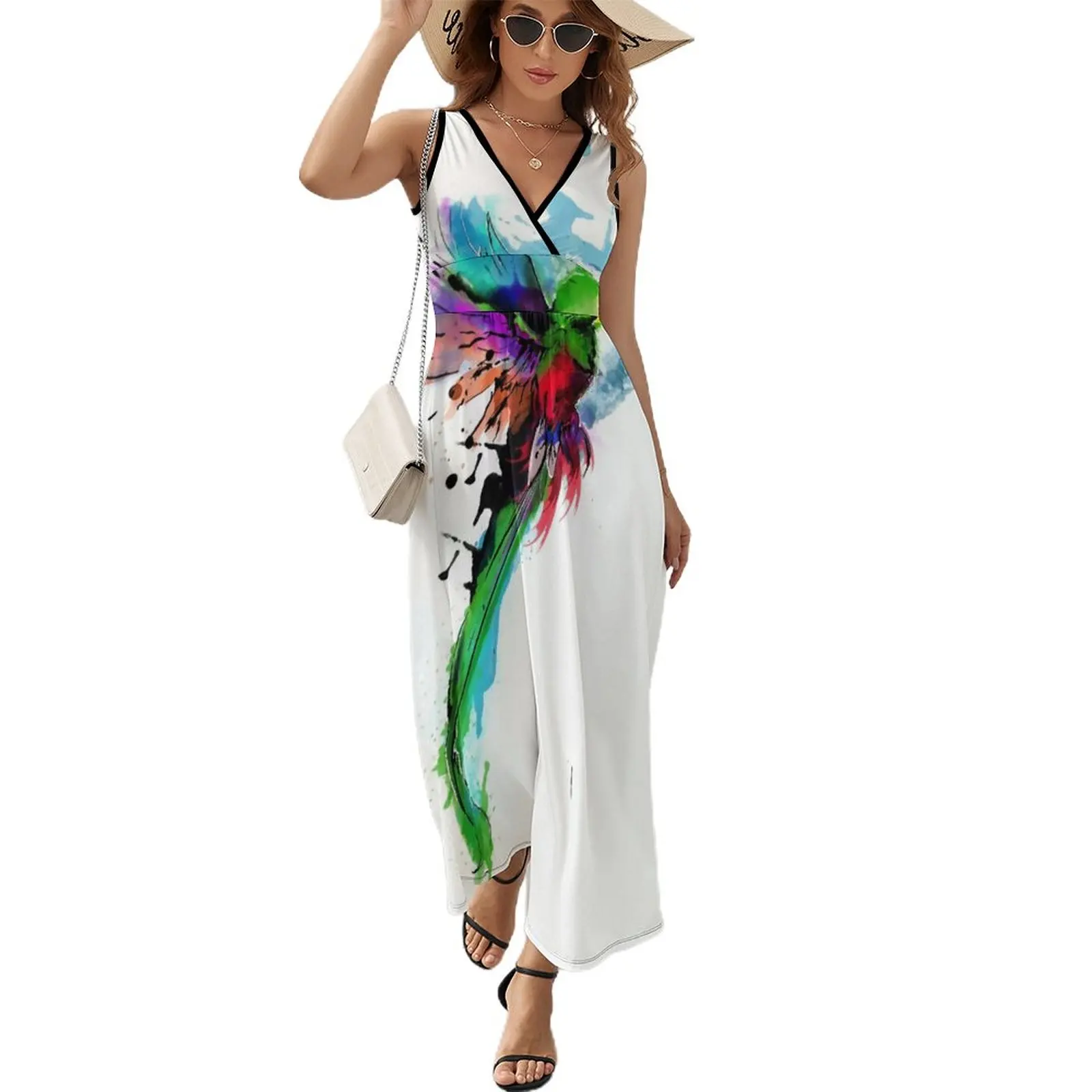 

WaterColor Quetzal from Guatemala Sleeveless Dress birthday dresses for women women formal occasion dresses