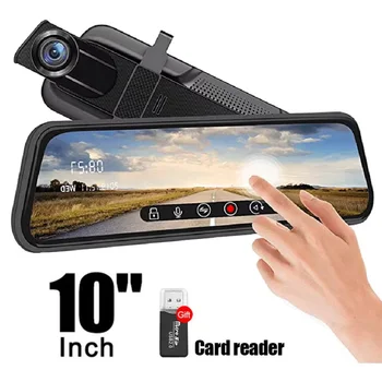 Telecamera per Auto con Schermo Intero da 10.0 Pollici, Registratore DVR 4K con Visione Anteriore e Posteriore