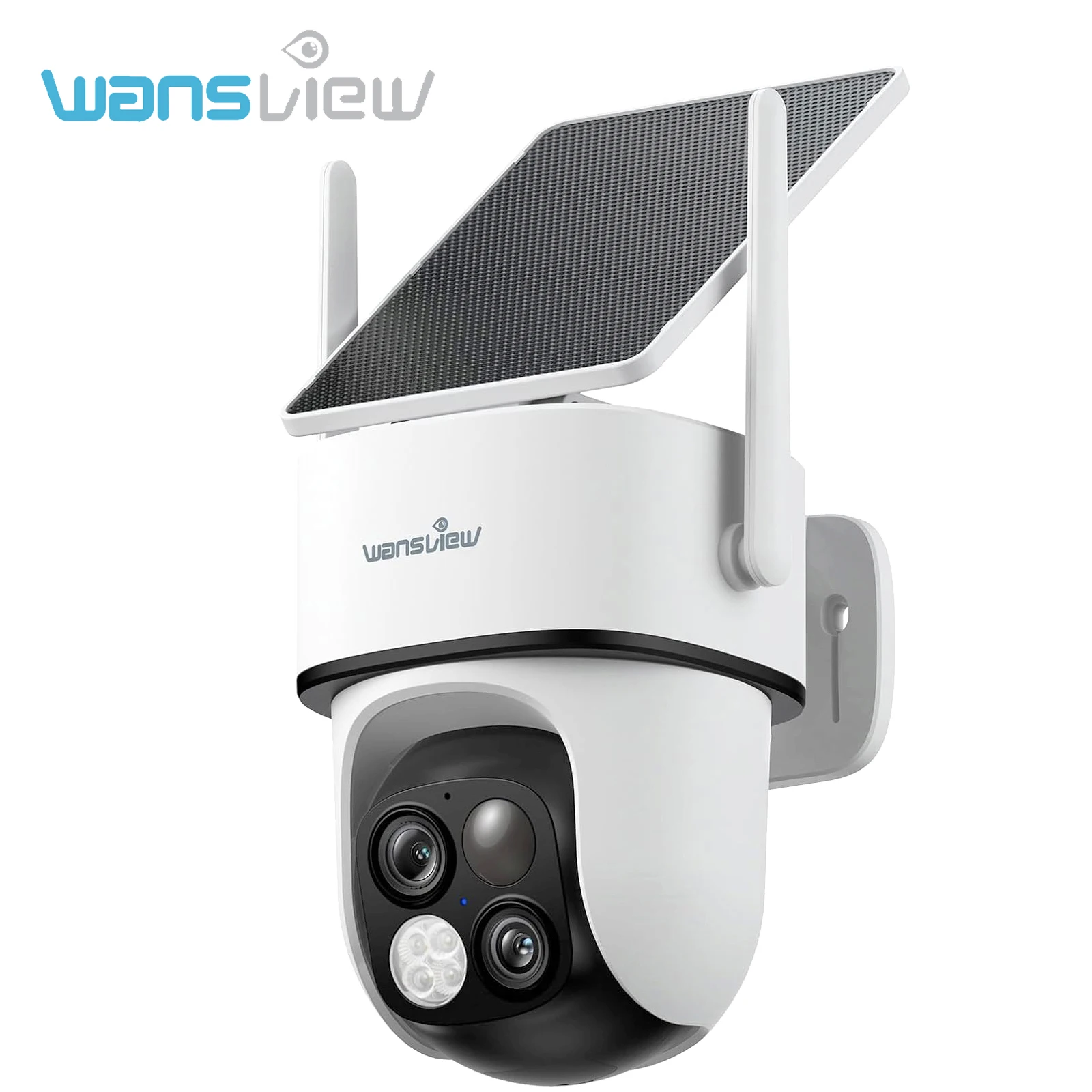 Wansview 3MP 2K HD WiFi IP Camera Outdoor 64X Zoom Dual Lens Screen PTZ Camera Auto Tracking Home Security Surveillance Cam