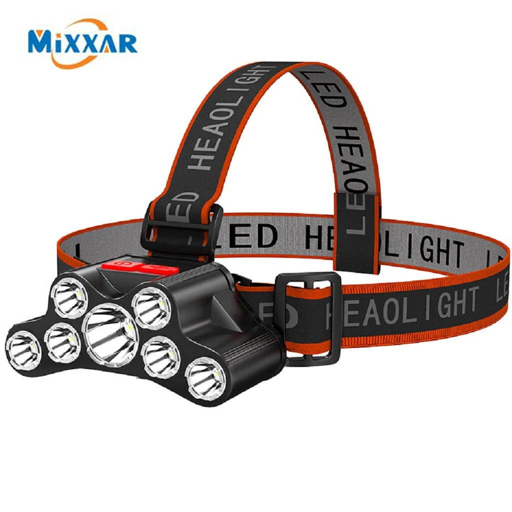 

ZK20 7LED Headlamp Rechargeable Waterproof Adjustable 4Modes Lightweight for Outdoor Camping Running Hiking Working