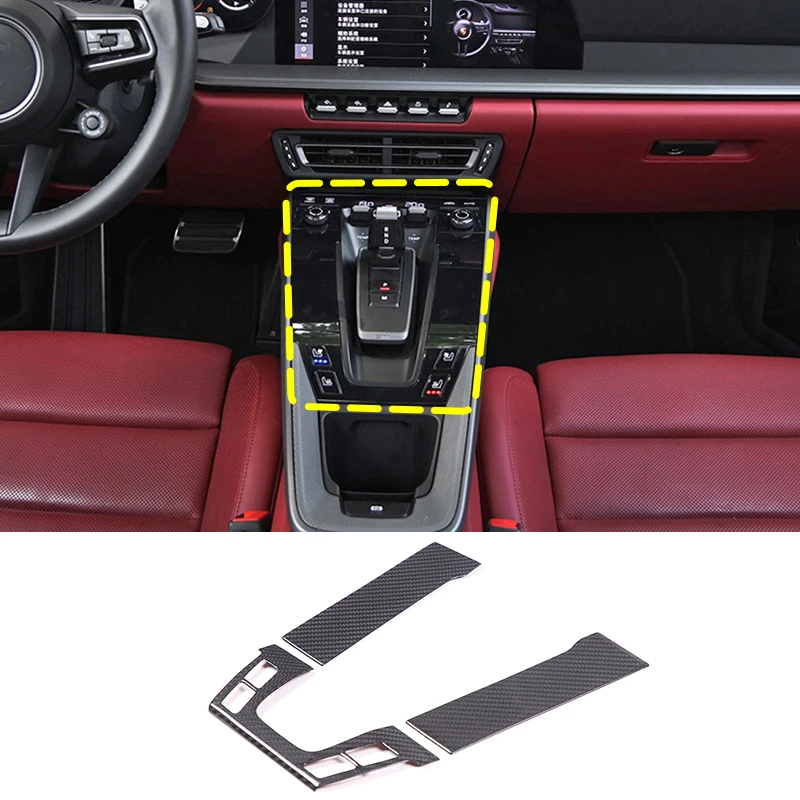 

For Porsche 911 992 2019-2022 Real Carbon Fiber Car Central Control Seat Adjustment Switch Panel Cover Trim Sticker Accessories