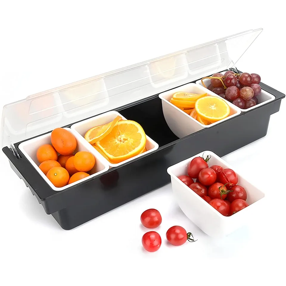 Multifunctional Condiment Dispenser and Food Tray