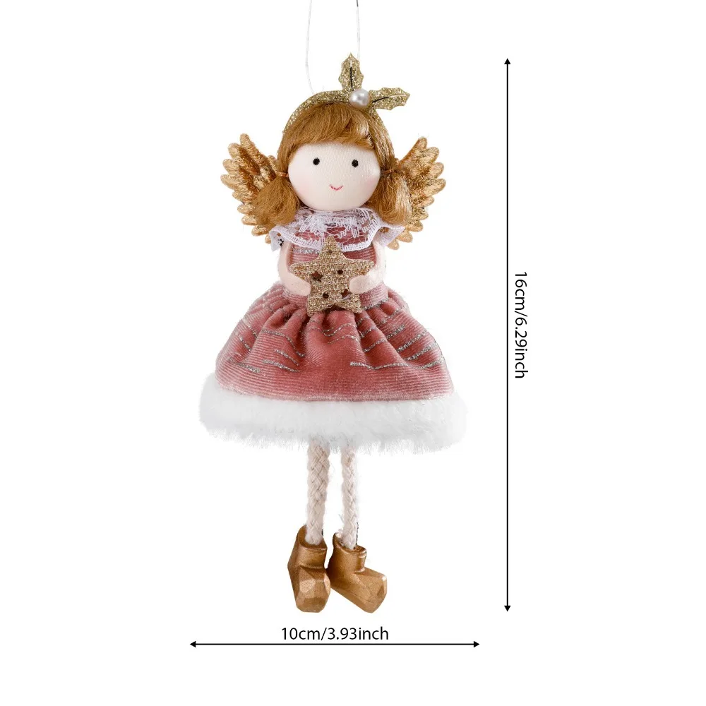 thumbnail image 1 of Adornos navideños de muñecas de ángel de peluche para árbol de Navidad, decoración colgante para el hogar, suministros de decoración de Año Nuevo 2024, regalos para niños, 1 of 5