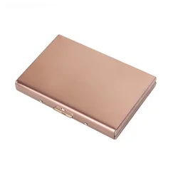 RFID Secure Aluminium Cardholder - Slim, Minimalist & Portable Wallet with Large Capacity (Rose Gold)