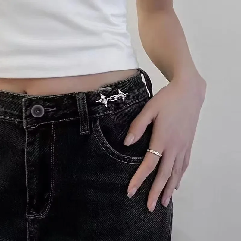 Jeans waist tightening tool Temperament Four Pointed Star Waist Tightening Fashionable Adjustable Waist Buckle Fixed Buckle