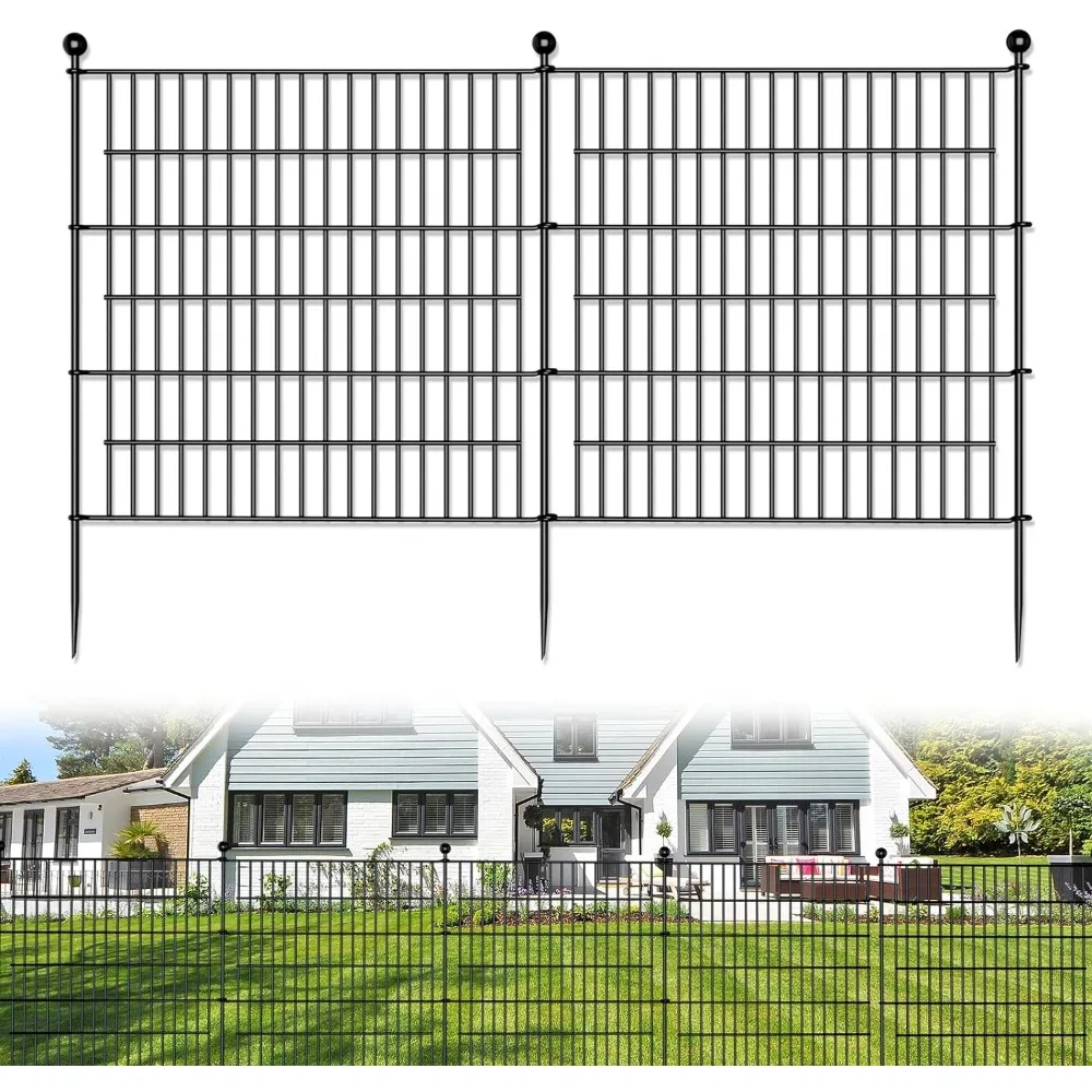 

10 Panels No Dig Garden Fence for Outdoor Yard Decorative, 32 in(H)X23.6 ft(L) Animal Barrier Fencing Rustproof Metal Wire Panel