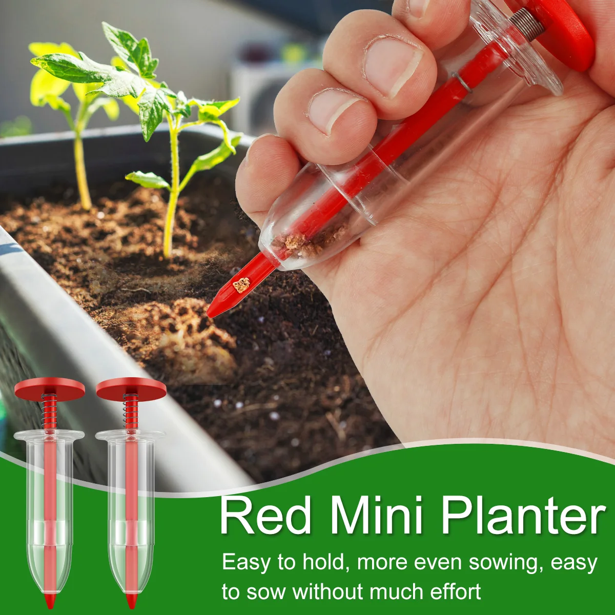 Garden Seeder Tool Mini Seeder Manual Seeder Small Adjustable Multi-functional Gardening Seed Planter Handheld Flower and Plant Sowing