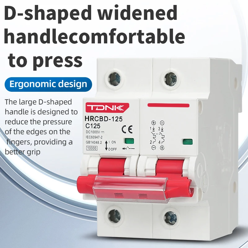 TDNK 2P DC MCB Circuit Breaker 600V 125A 100A 80A for PV System C Curve Battery Main Switch-Electrical Safety Device