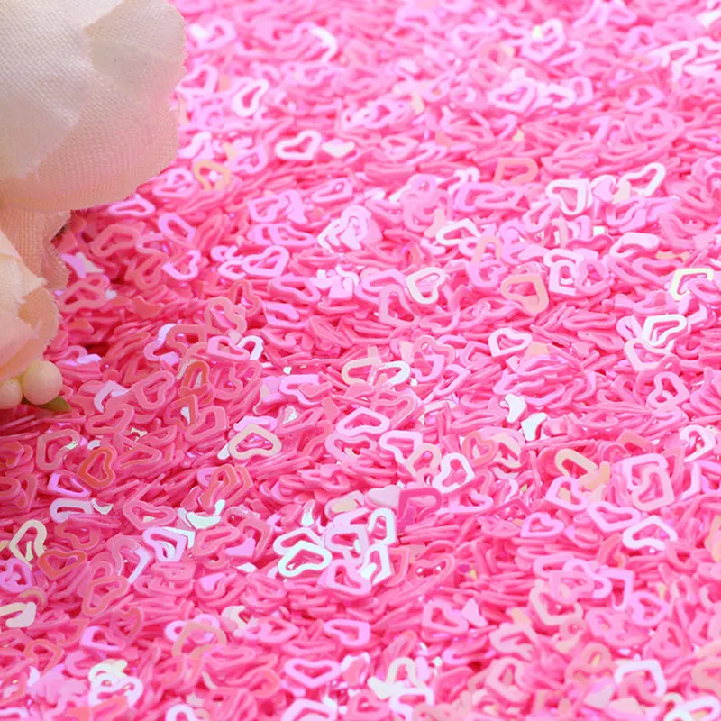 Sequins for Crafts Ultra Thin 4mm Hollow Heart Sequins For Craft PET Sequins For Nail Art Nail Art/Wedding Christmas Decoration Confetti