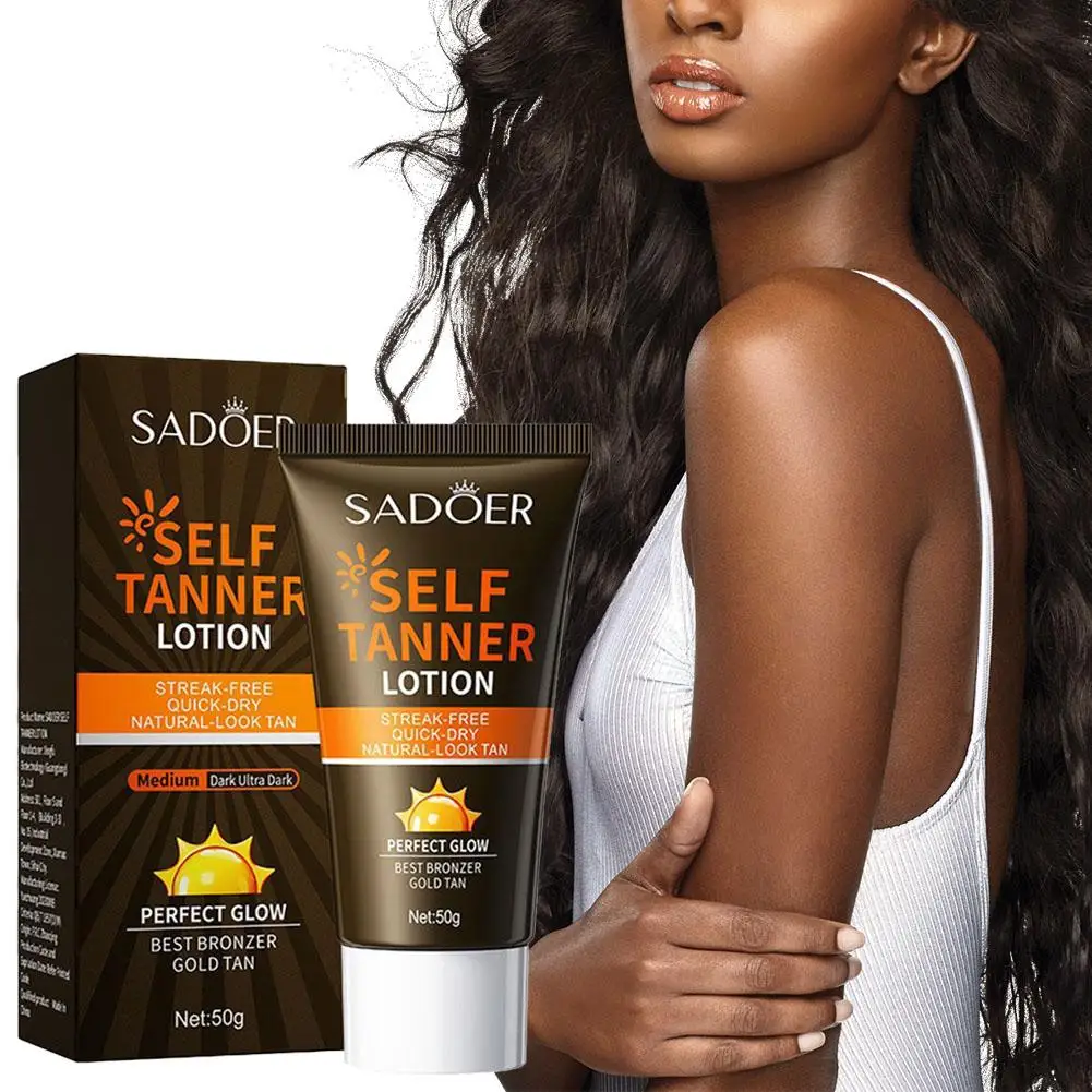 Bronze Tanning Cream & SPF90 Sunscreen Natural Glow Body Bronzer Lotion & UV Isolate Sun Block Cream Face Body Tanning Care Set