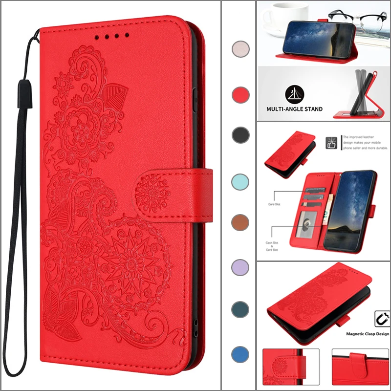 Per Apple Iphone 14 Pro Max Custodia In Pelle Pu Per Iphone 14 Pro 14 Max 14 Promax Custodia A Portafoglio Vintage In Rilievo Flip Stand