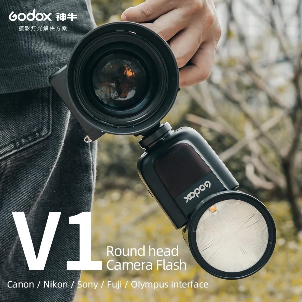Godox V1 Flash V1C V1N V1S V1F V1O V1P TTL 1/8000s HSS lithium battery Speedlite Flash with Xpro Trigger For Canon Nikon Sony