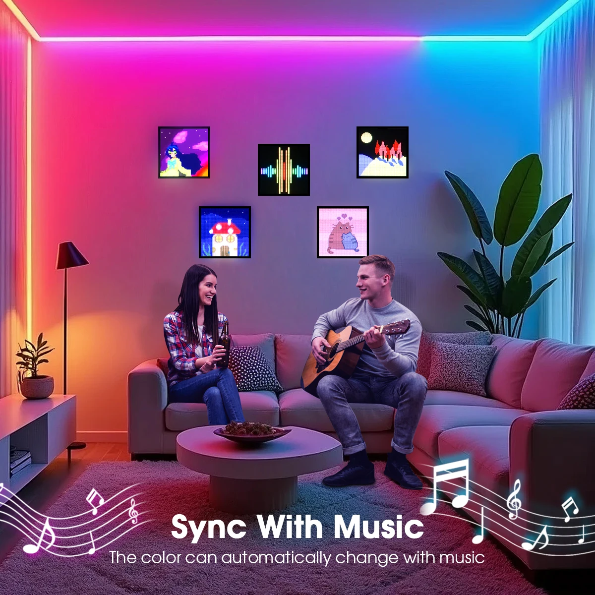 Smart RGB USB LED Matrix Pixel Display Panel Light Bluetooth App Programmable Anime Text Clock Graffiti Art Digital Screen Sign led light led panel led display light led signs