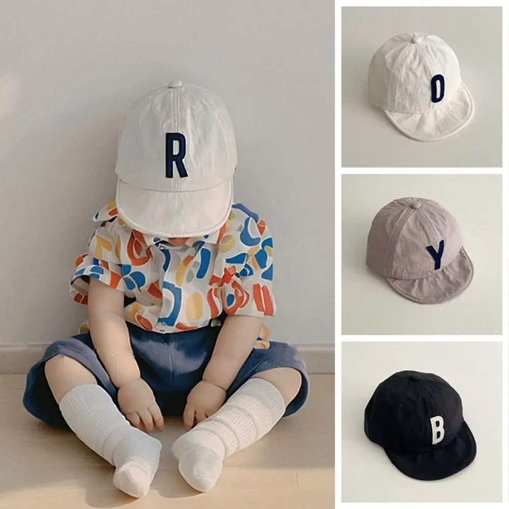 Korean Summer Letter Baseball Cap Thin Breathable Children Peaked Hat Outdoor Quick-drying Baby Sunscreen Cap Boys Girls