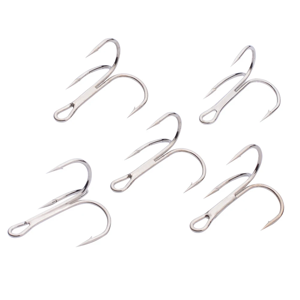 

50pcs Fishing Treble Hook Triple Hooks Stainless Steel Fishhook 2/4/6/8/10 Pesca Iscas Carp Bass Fish Tackle Tool Hot Sale