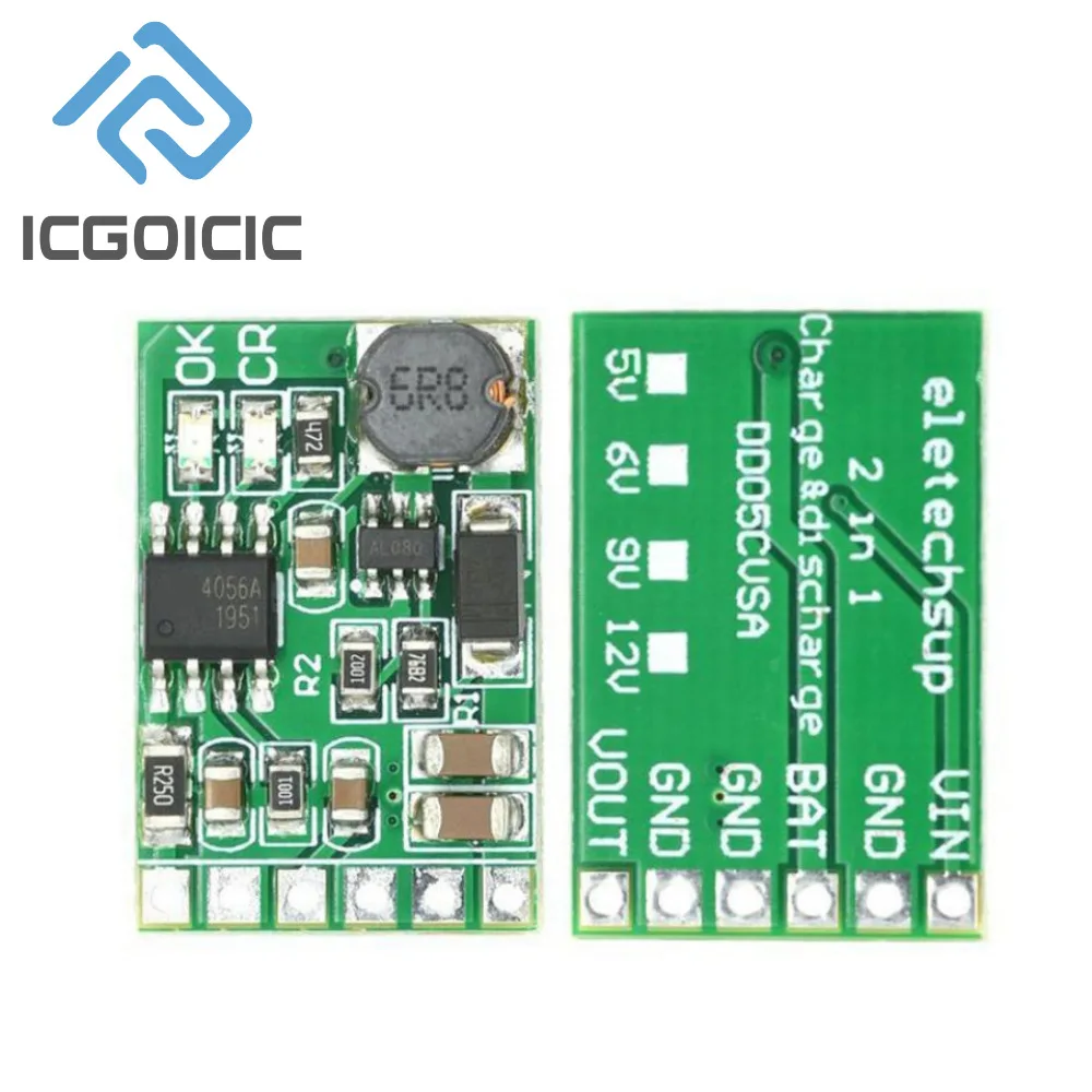 DD05CVSA 3.7V to 5V 6V 9V 12V Boost Converter Module DC-DC Step-Up Output For Lithium Battery Solar Power