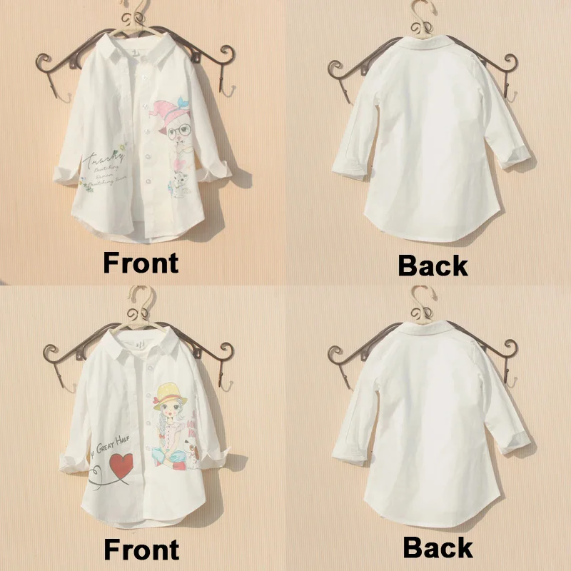 Girls Kids Shirts Spring Children Clothes Cartoon Rabbit Long Sleeve Tops for 8 To 12 Years Teenage Girls