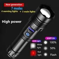 פנס חזק Super XHP120 עם מנורת LED XHP90 בעוצמה גבוהה, פנס טקטי נטען 18650 TYPE-C למחנאות 2