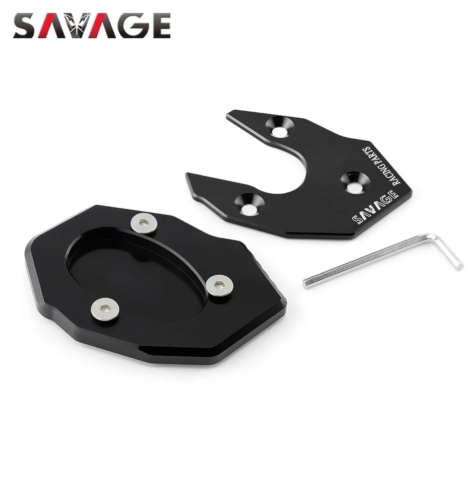 Extensor De Caballete Lateral Para Moto Kawasaki Z250, Z650, Z900, Etc. - Placa De Aluminio Antideslizante