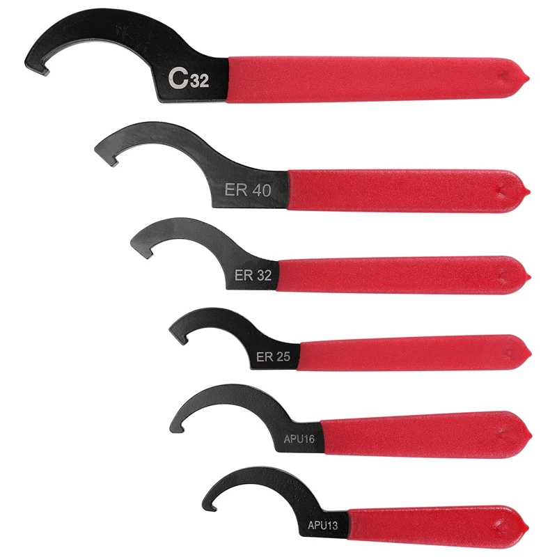 

6 Pieces Spanner Wrench Set Adjustable Coilover Wrench Spanners Hook Wrenches Tools Coilover Wrench Steel Spanner