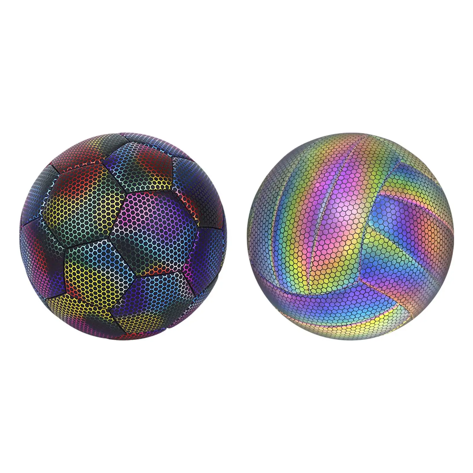 

Holographic Soccer Ball Reflective Glowing Soccer Ball Gift for Boys, Girls, Men