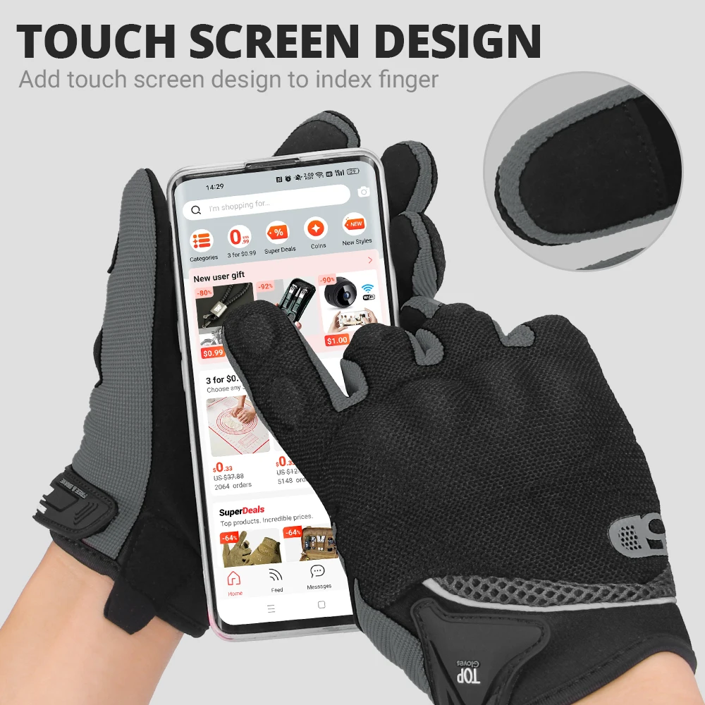 Breathable Touch Screen Motorcycle Racing Gloves - Summer Sports Protective Gear