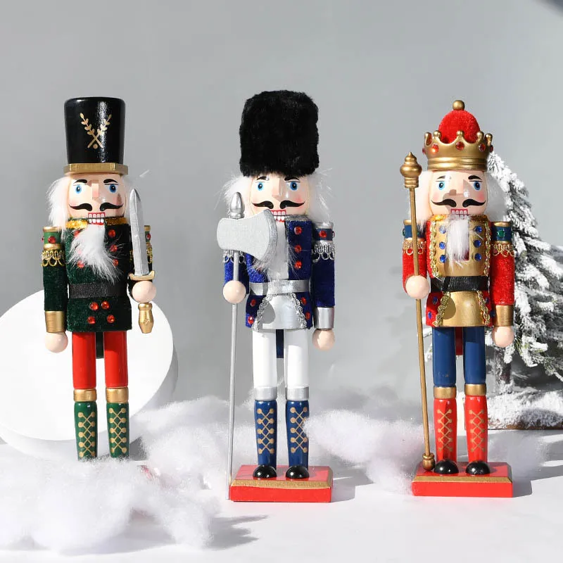 

30cm Fine Painted Nutcracker High Quality New King Doll Puppets Toy Walnut Soldiers Novelty Christmas Gift Ht053