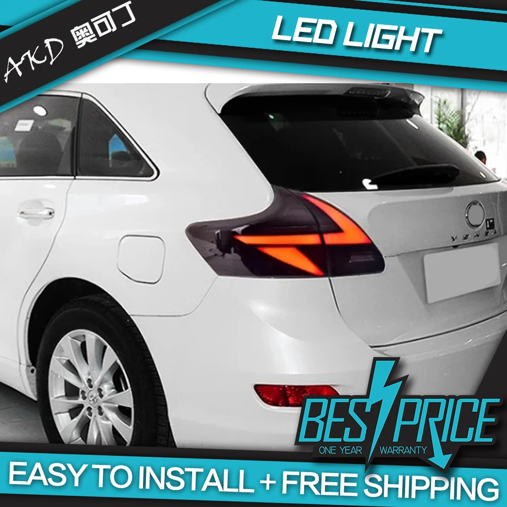 

Автомобильный Стайлинг AKD для Toyota Venza светодиодный, задний фонарь 2009-2013 Venza, задний стоп-сигнал, тормозной сигнал, DRL, автомобильные аксессуары